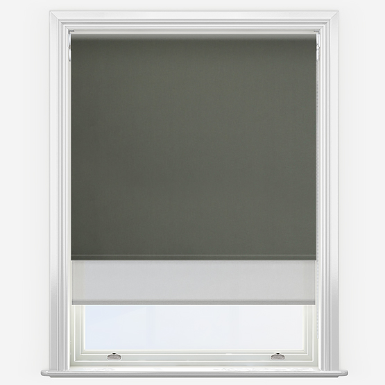 Double Roller Fusion Blackout Slate Grey & Grey Double Roller Blind
