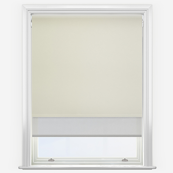Double Roller Fusion Blackout White & Grey Double Roller Blind