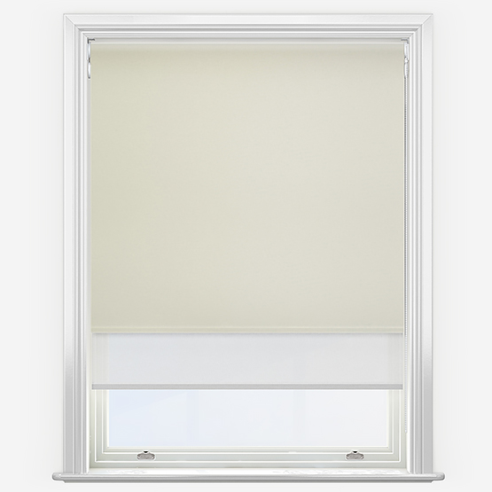 Double Roller Fusion Blackout White & White Double Roller Blind