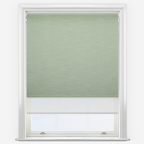 Double Roller Hayworth Fern & White Double Roller Blind