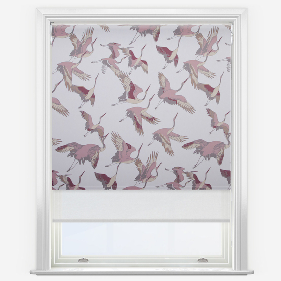 Double Roller Herons Mulberry & White Double Roller Blind