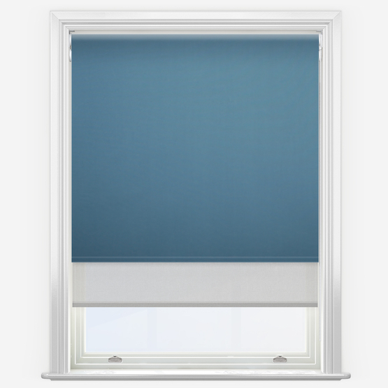 Double Roller Iona Blackout French Blue & Grey Double Roller Blind