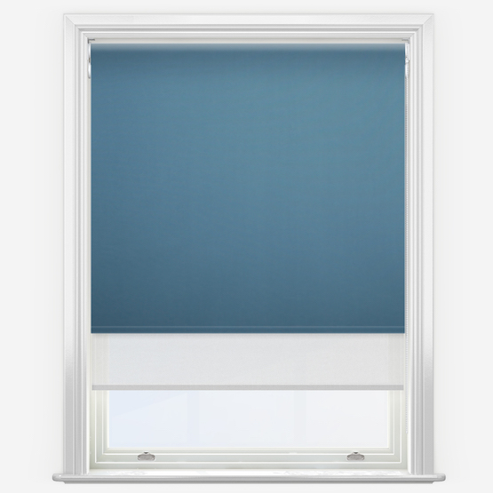 Double Roller Iona Blackout French Blue & White Double Roller Blind