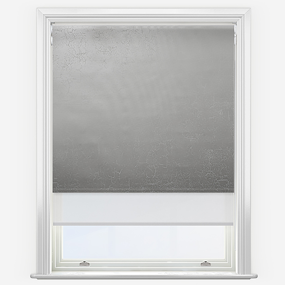 Double Roller Lahore Grey SunVue White Double Roller Blind