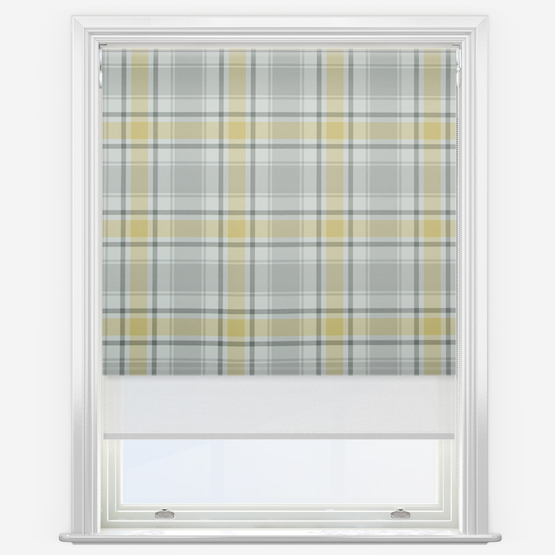 Double Roller Lomond Gorse & White Double Roller Blind