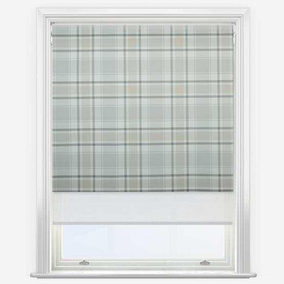 Double Roller Lomond Wild Hare & White Double Roller Blind