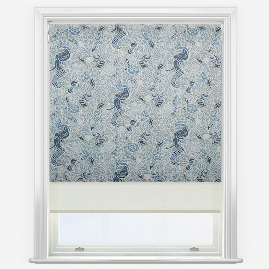 Double Roller Mermaids of Mayflower Indigo & Cream Double Roller Blind