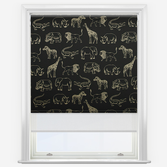 Double Roller Night Safari Gold & White Double Roller Blind