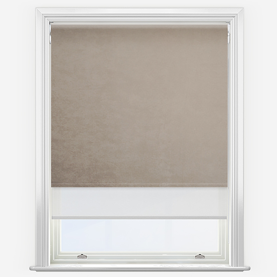 Double Roller Orissa Stone & White Double Roller Blind