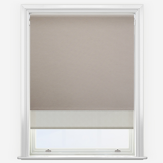 Double Roller Oxford Blackout Taupe & Natural Double Roller Blind