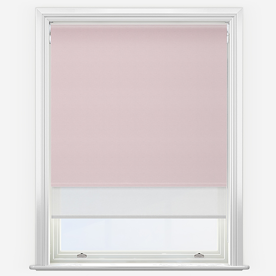 Double Roller Peony & White Double Roller Blind