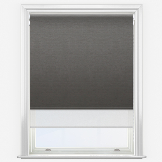 Double Roller Plaza Graphite White Double Roller Blind