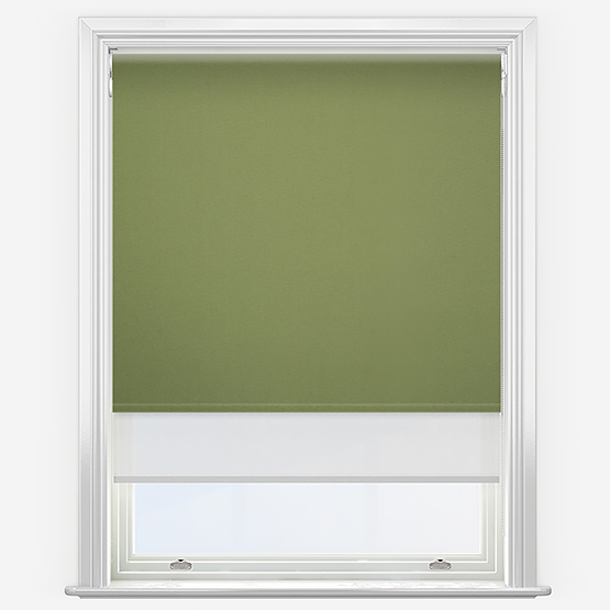 Double Roller Pop Blackout Fern & White Double Roller Blind