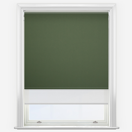 Double Roller Pop Blackout Ivy & White Double Roller Blind