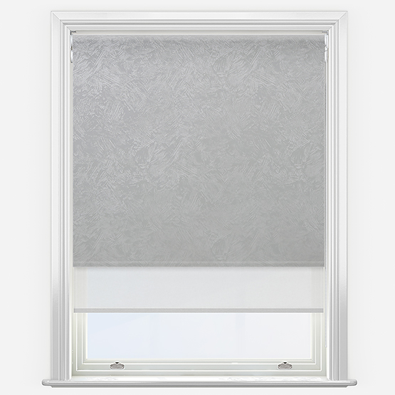 Double Roller Romany Light Grey White Double Roller Blind