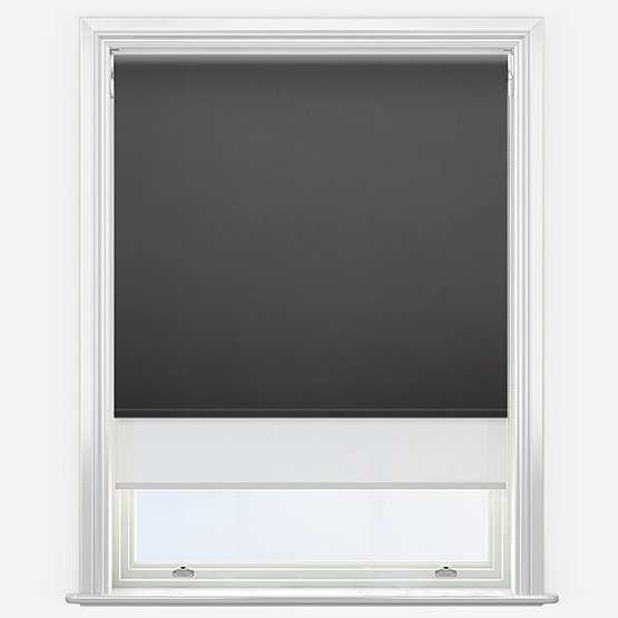 Double Roller Spectrum Blackout Anthracite & White Double Roller Blind