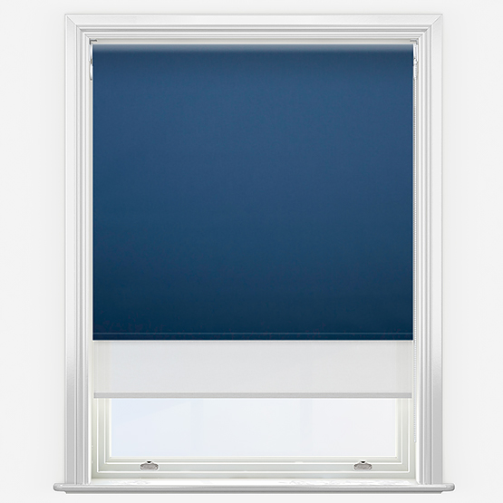 Double Roller Spectrum Blackout Blue & White Double Roller Blind