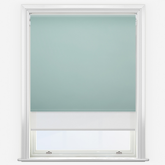 Double Roller Spectrum Blackout Mint & White Double Roller Blind