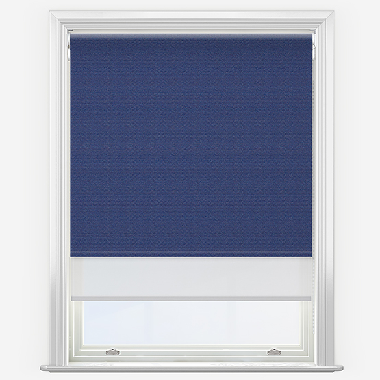 Double Roller SunVue Denim Blue & White Double Roller Blind