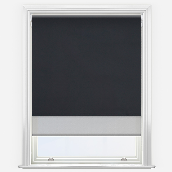 Double Roller SunVue Jet & Dove Grey Double Roller Blind
