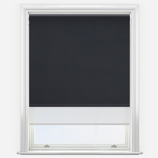 Double Roller SunVue Jet & White Double Roller Blind