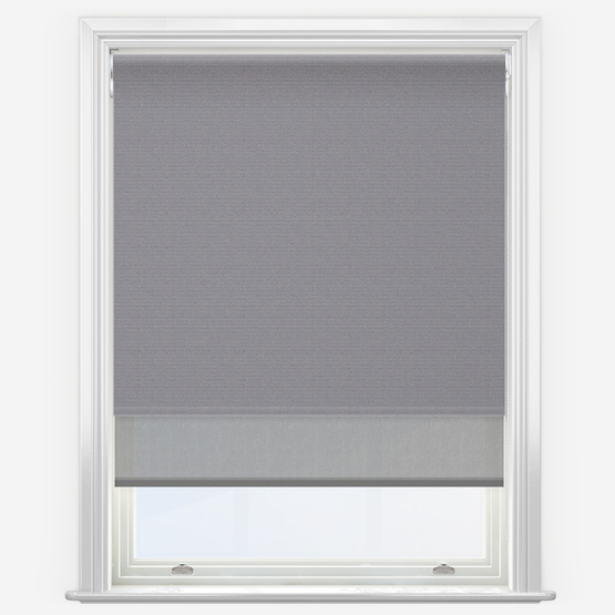 Double Roller SunVue Seal & Steel Grey Double Roller Blind