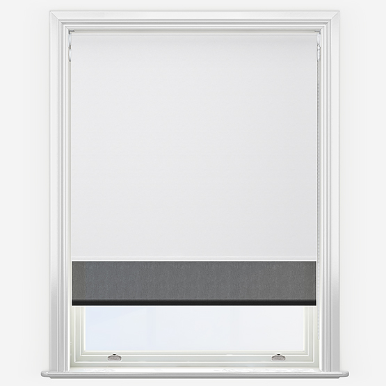 Double Roller SunVue White & Jet Black Double Roller Blind