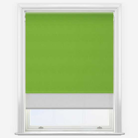 Double Roller Supreme Blackout Apple Green & Grey Double Roller Blind