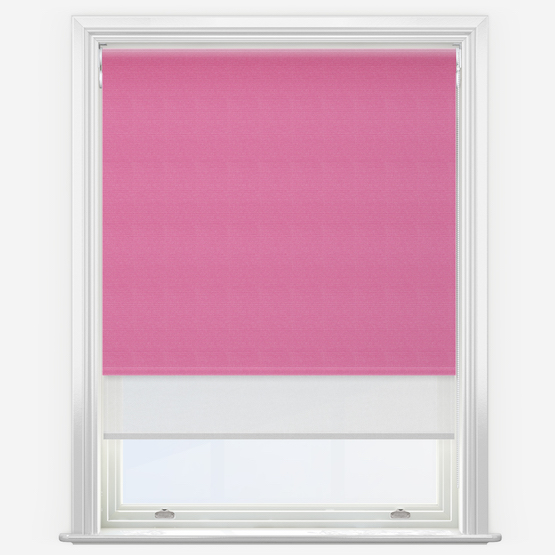 Double Roller Supreme Blackout Hot Pink & White Double Roller Blind