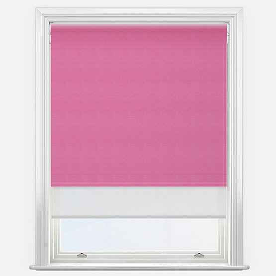 Double Roller Supreme Blackout Hot Pink & White Double Roller Blind
