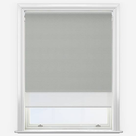 Double Roller Supreme Blackout Linen & White Double Roller Blind