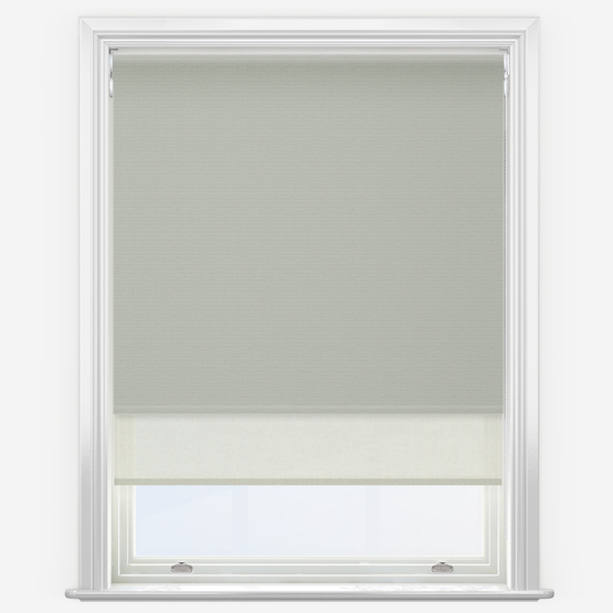 Double Roller Supreme Blackout Mist Grey & Cream Double Roller Blind