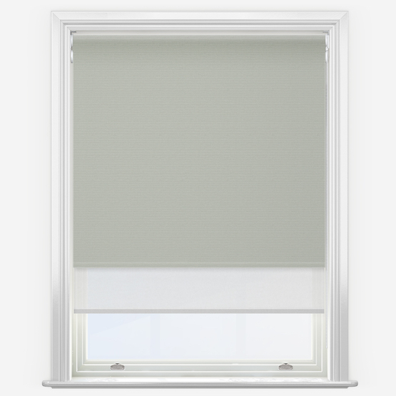 Double Roller Supreme Blackout Mist Grey & White Double Roller Blind