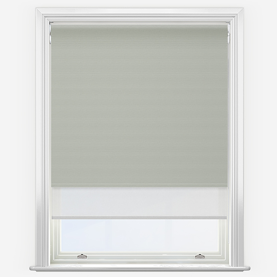 Double Roller Supreme Blackout Mist Grey & White Double Roller Blind