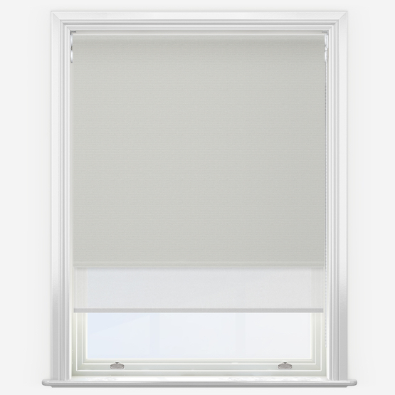 Double Roller Supreme Blackout Parchment & White Double Roller Blind