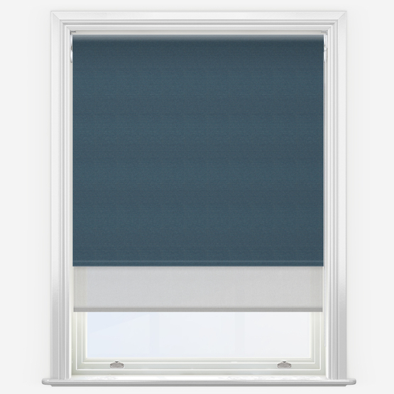 Double Roller Supreme Blackout Airforce Blue & Grey Double Roller Blind