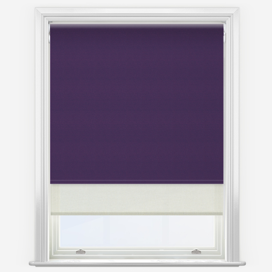 Double Roller Supreme Blackout Purple & Cream Double Roller Blind