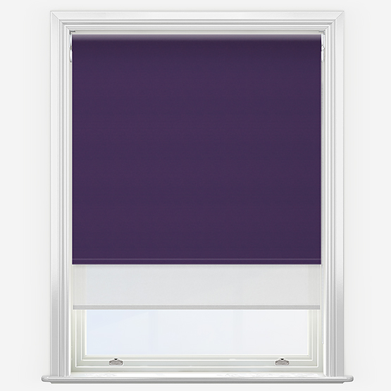 Double Roller Supreme Blackout Purple & White Double Roller Blind