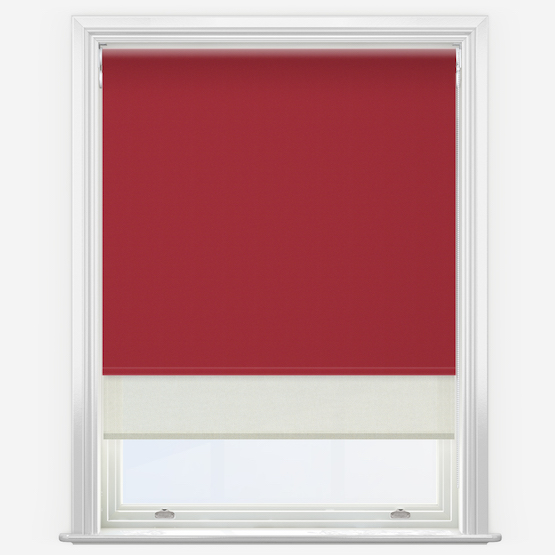 Double Roller Supreme Blackout Red & Cream Double Roller Blind