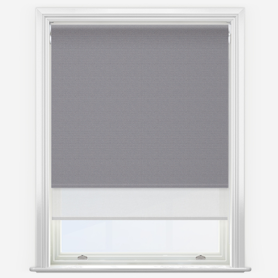 Double Roller Supreme Blackout Seal & White Double Roller Blind