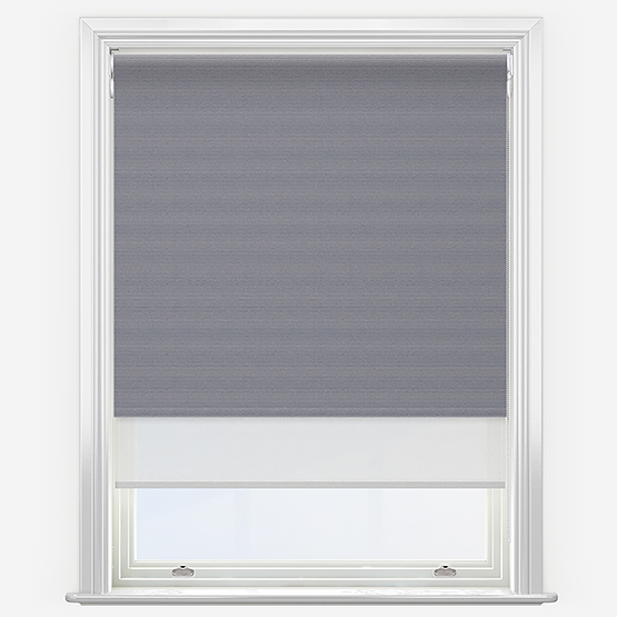 Double Roller Supreme Blackout Seal & White Double Roller Blind