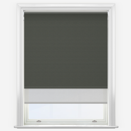 Double Roller Supreme Blackout Shadow Grey & Grey Double Roller Blind