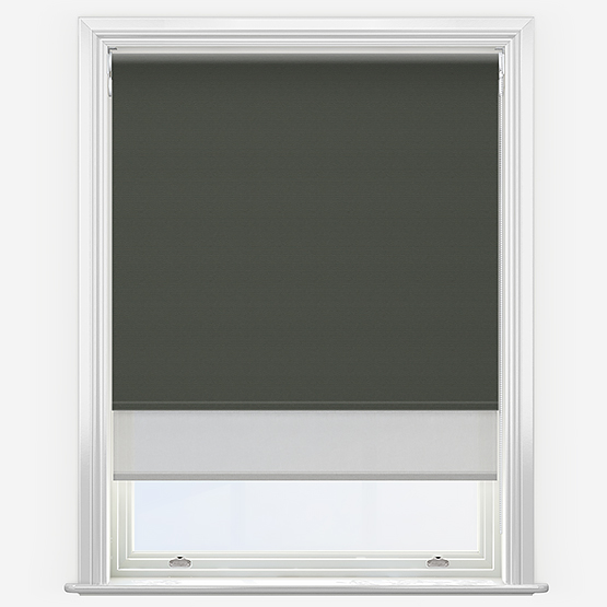 Double Roller Supreme Blackout Shadow Grey & Grey Double Roller Blind