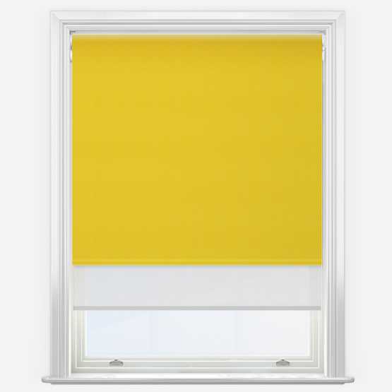 Double Roller Supreme Blackout Sunshine Yellow & White Double Roller Blind