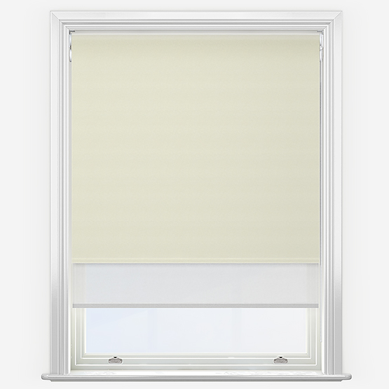 Double Roller Supreme Blackout Vanilla Cream & White Double Roller Blind