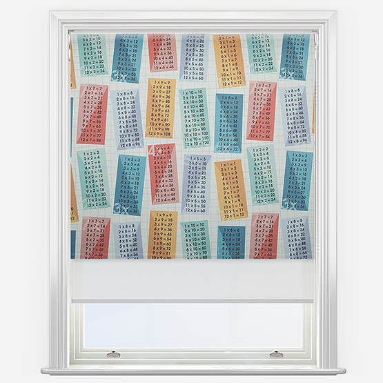 Double Roller Time Table Multi & White Double Roller Blind