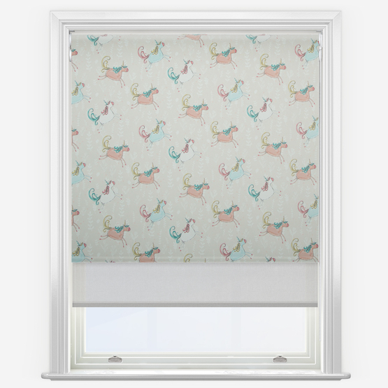 Double Roller Unicorn Magic Whimsical & Grey Double Roller Blind