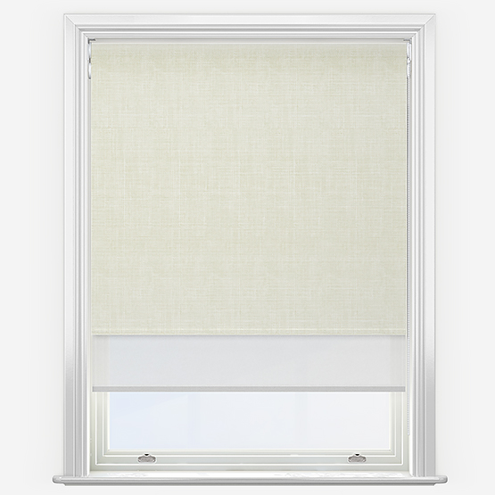 Double Roller Voga Blackout Cream & White Double Roller Blind