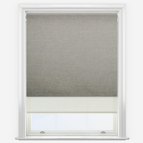 Double Roller Voga Blackout Dove Grey & Cream Double Roller Blind