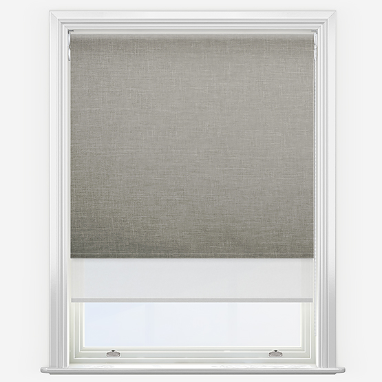 Double Roller Voga Blackout Dove Grey & White Double Roller Blind